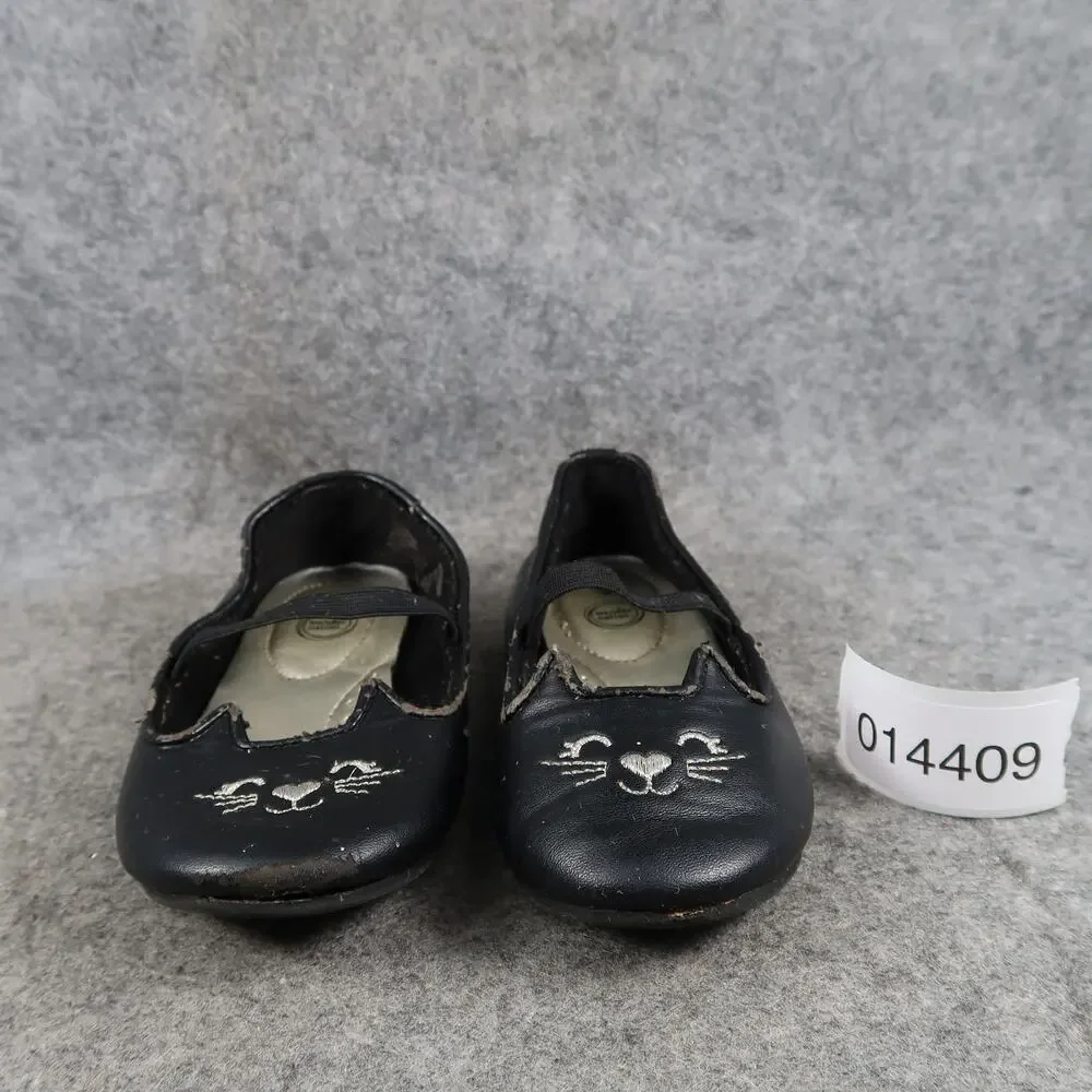 Wonder Nation Shoes Kids Toddler 9 Ballet Flats Mary Jane Cat Kitten Black